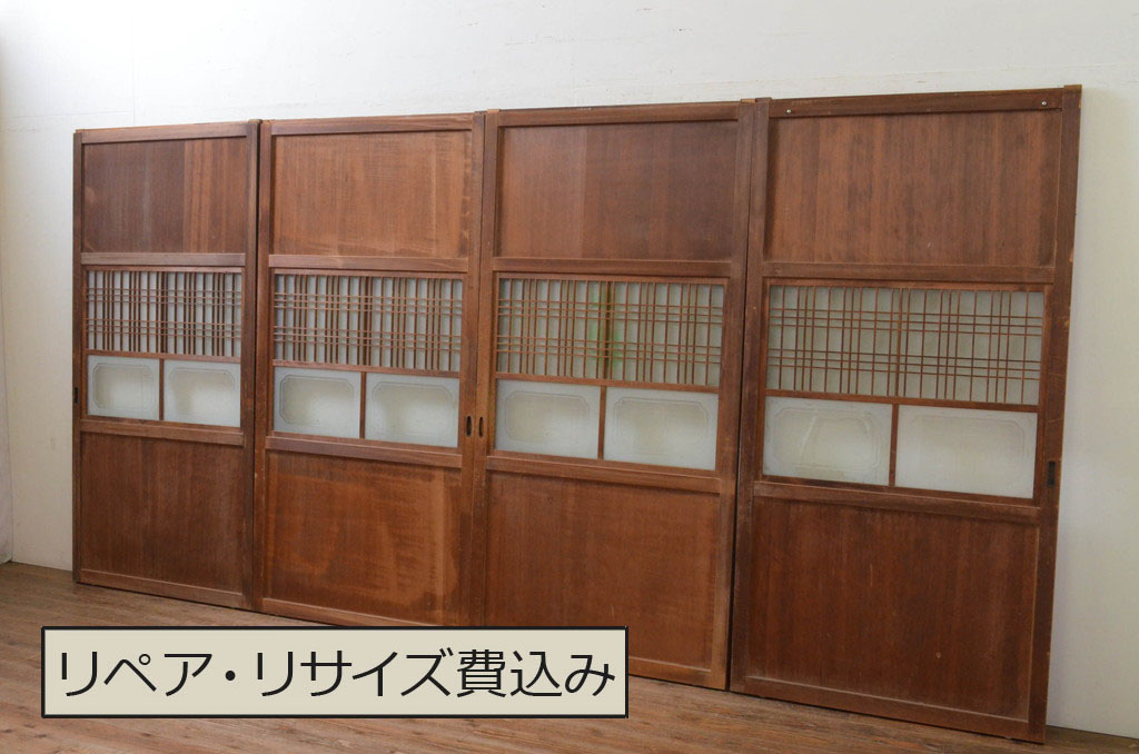 アンティーク建具 風情のある佇まいが魅力的な裏障子付き幅狭