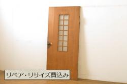 昭和期　ペイント建具　花のレリーフが目を引くレトロなドア(扉、建具)