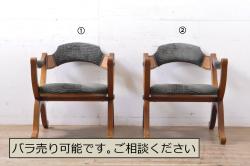 中国ビンテージ　ニレ材　アジアンテイストな雰囲気づくりにオススメのチェア2脚セット(椅子、イス、いす、ダイニングチェア、板座チェア、ヴィンテージ)(R-058385)