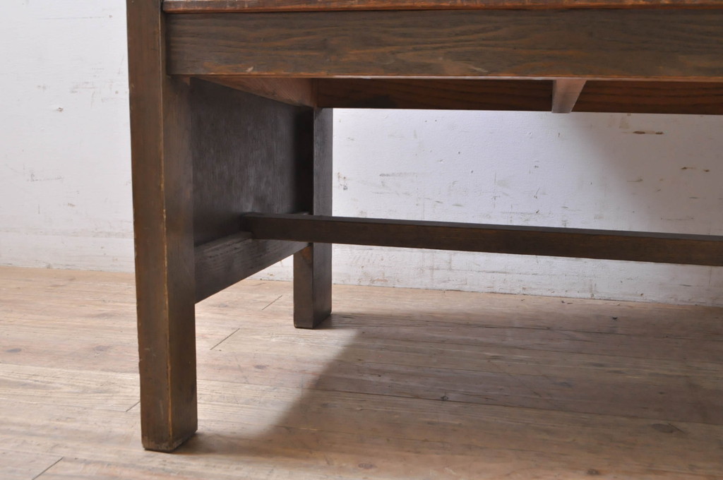 和製アンティーク　使い込まれた風合いが味わい深いチャーチベンチ(長椅子、木製ベンチ、ベンチ)(R-068600)