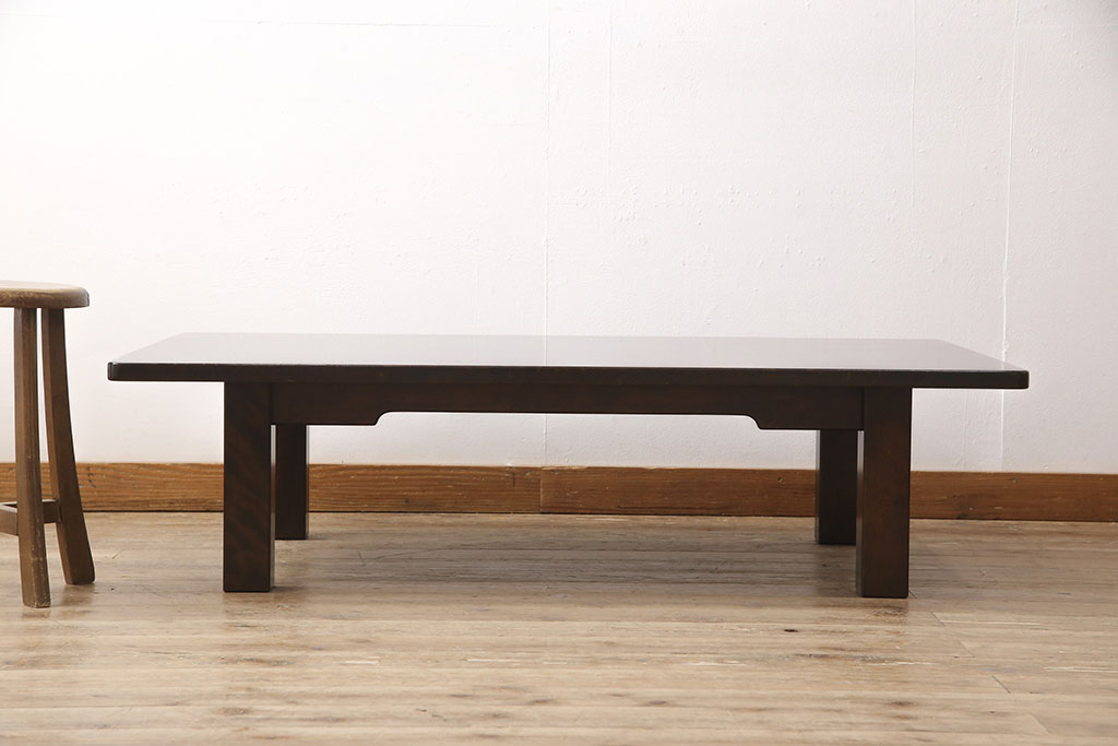 中古　北海道民芸家具　シンプルな座卓(ローテーブル、リビングテーブル)(R-050315)