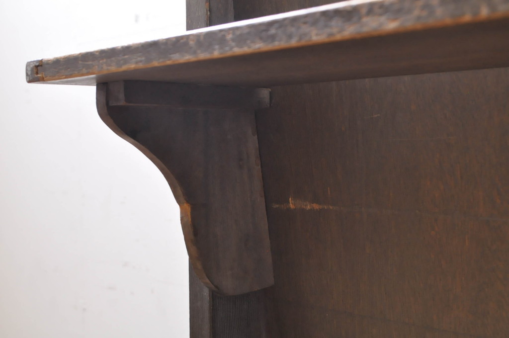 和製アンティーク　使い込まれた風合いが味わい深いチャーチベンチ(長椅子、木製ベンチ、ベンチ)(R-068603)
