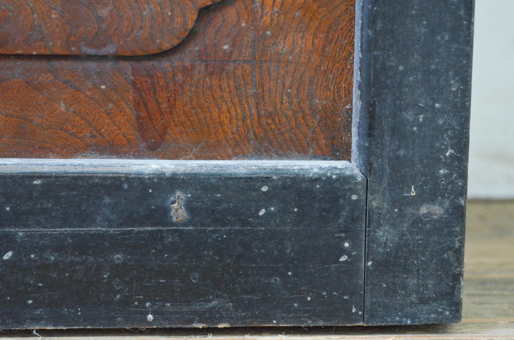 アンティーク建具　腰板欅(ケヤキ)材　上質な和を演出してくれる障子戸1枚(引き戸、ガラス帯戸、格子戸)(R-068857)