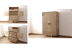 中古　イタリア家具　arflex(アルフレックス)　COMPOSER(コンポーザー)　シンプルなデザインでお部屋に馴染みやすいサイドチェスト(引き出し、サイドボード)(R-061533)