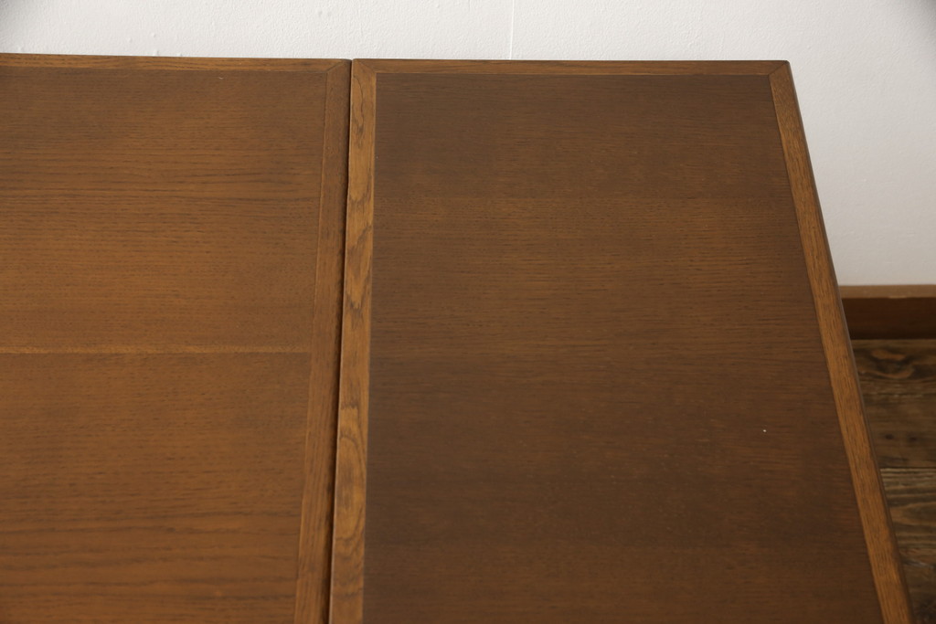 ハンガリービンテージ　オーク材製　シンプルでナチュラルなドローリーフテーブル(ダイニングテーブル、エクステンションテーブル、ヴィンテージ)(R-056903)