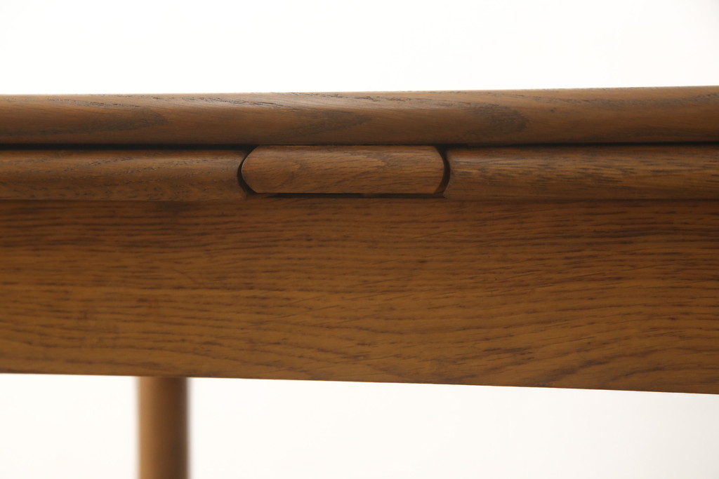 ハンガリービンテージ　オーク材製　シンプルでナチュラルなドローリーフテーブル(ダイニングテーブル、エクステンションテーブル、ヴィンテージ)(R-056903)