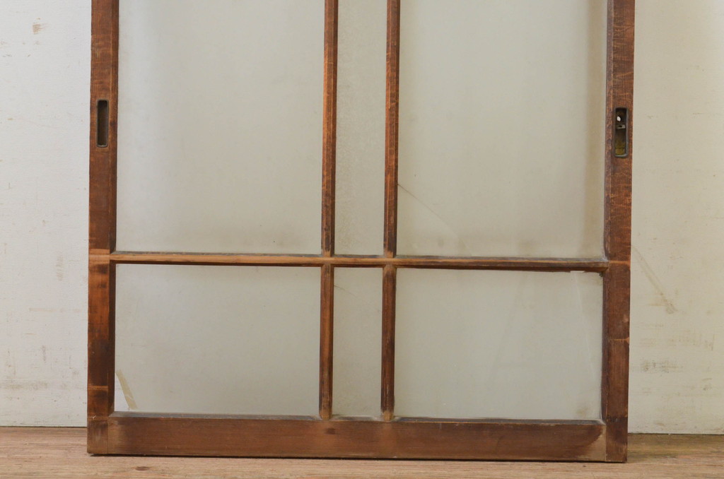 アンティーク建具　大正ロマンな雰囲気作りにおすすめなガラス窓1枚(引き戸、ガラス戸)(R-068883)