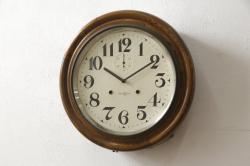 アンティーク時計　ドイツ製　JUNGHANS(ユンハンス)社　木の温もりを感じるデザインが素敵な掛け時計(振り子時計、柱時計、古時計)(R-072258)