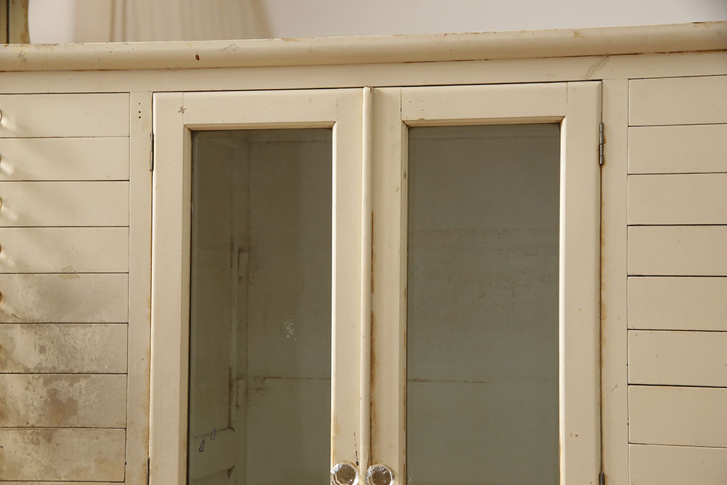 和製アンティーク　希少なデザインが魅力的なデンタルケース(ケビントガラスケース、収納棚、戸棚)(R-053717)