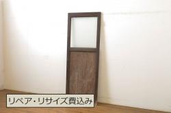 中古　ブランド家具　総ナラ(楢)材　立派な彫刻の高級ドア1枚(オークドア、扉、木製ドア、玄関ドア、建具)(R-063775)