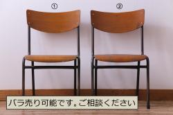 和製ビンテージ　民芸家具　凝ったつくりのスピンドルダイニングチェア(椅子、いす、イス、ヴィンテージ)(R-058165)
