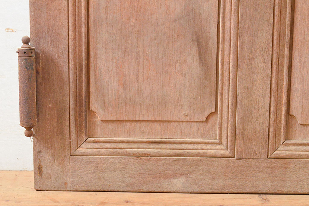 アンティーク建具　昭和レトロな雰囲気漂うラワンの扉1枚(木製ドア、建具)(R-053262)