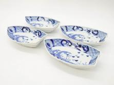 アンティーク雑貨　江戸期　古伊万里　大明成化年製　色絵染付小皿3枚セット(和食器)(R-042698)