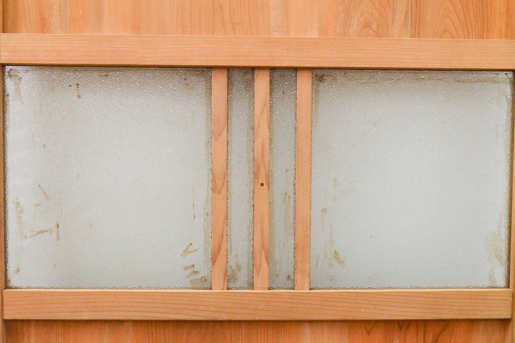アンティーク建具　ダイヤガラス入りで大正ロマンな趣を感じる木製ドア(扉、建具)(R-053291)