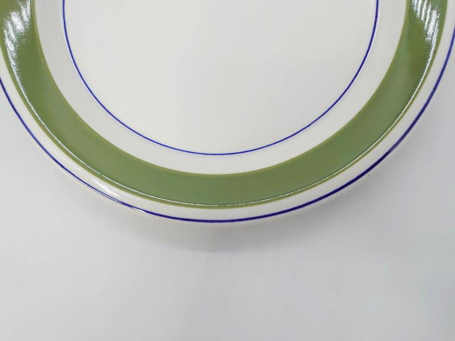 1978年～1979年　ARABIA FINLAND　Krokus(クロッカス)　大胆に描かれた花たちと青と緑の色合いが存在感を放つトリオセット(ヴィンテージ、ビンテージ、アラビア、フィンランド、北欧食器、カップ、ソーサー、C&S、プレート、皿、グリーン・ブルーライン)(R-071488)