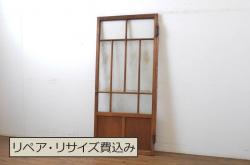 アンティーク建具　ノスタルジックな雰囲気漂うガラス戸1枚(引き戸)(R-071640)