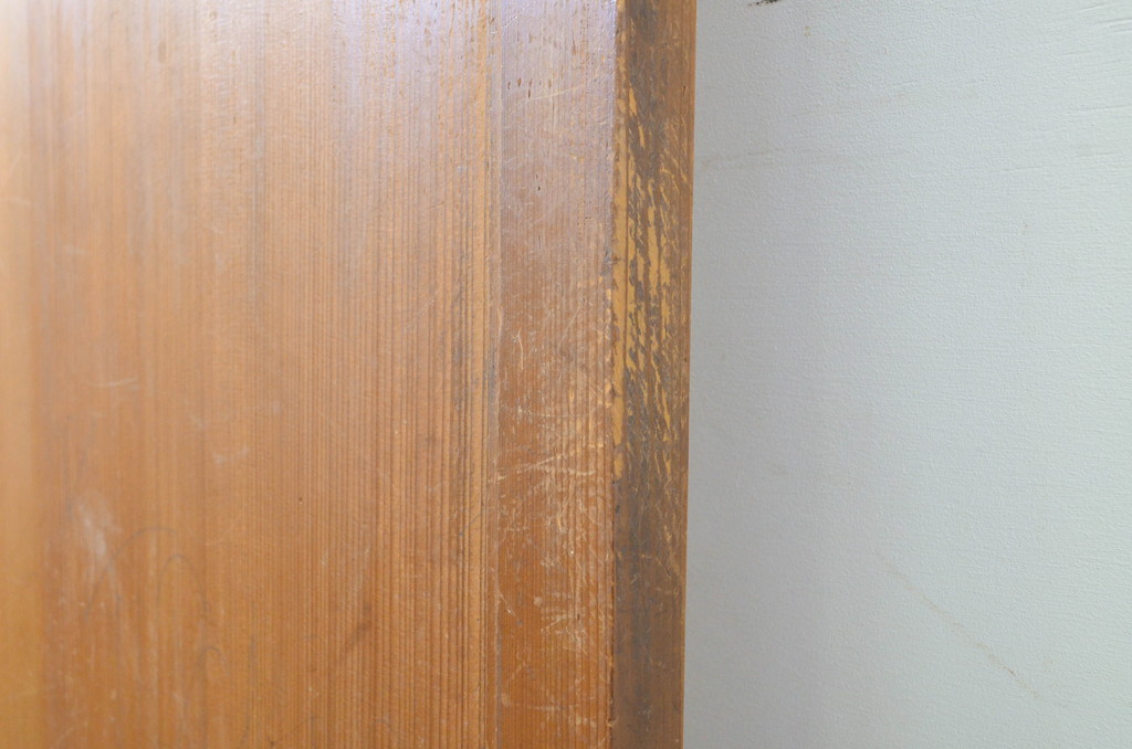 アンティーク建具　柾目の美しい板戸1枚(帯戸、引き戸)(R-064047)