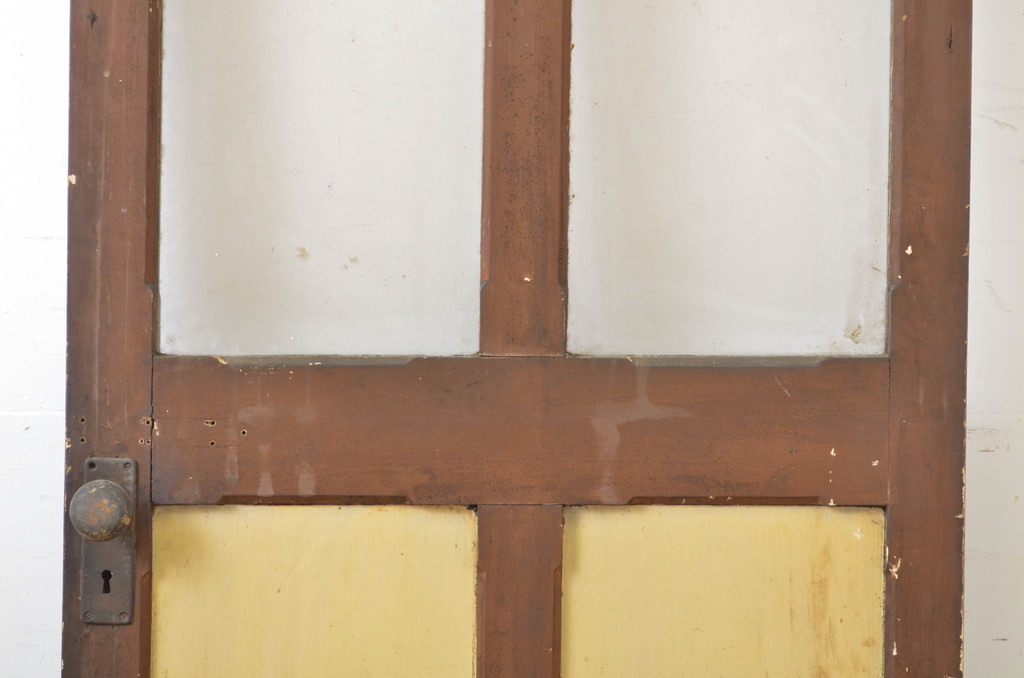 アンティーク建具　ペイント仕上げ限定　レトロな雰囲気を醸し出すドア1枚(扉、木製扉、玄関ドア)(R-064097)