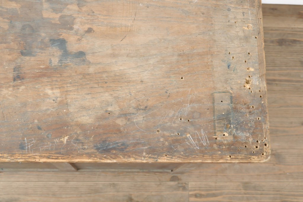 和製アンティーク　昭和レトロ　懐かしい雰囲気を醸し出すカウンターテーブル(作業台、デスク、在宅ワーク、在宅用)(R-050562)