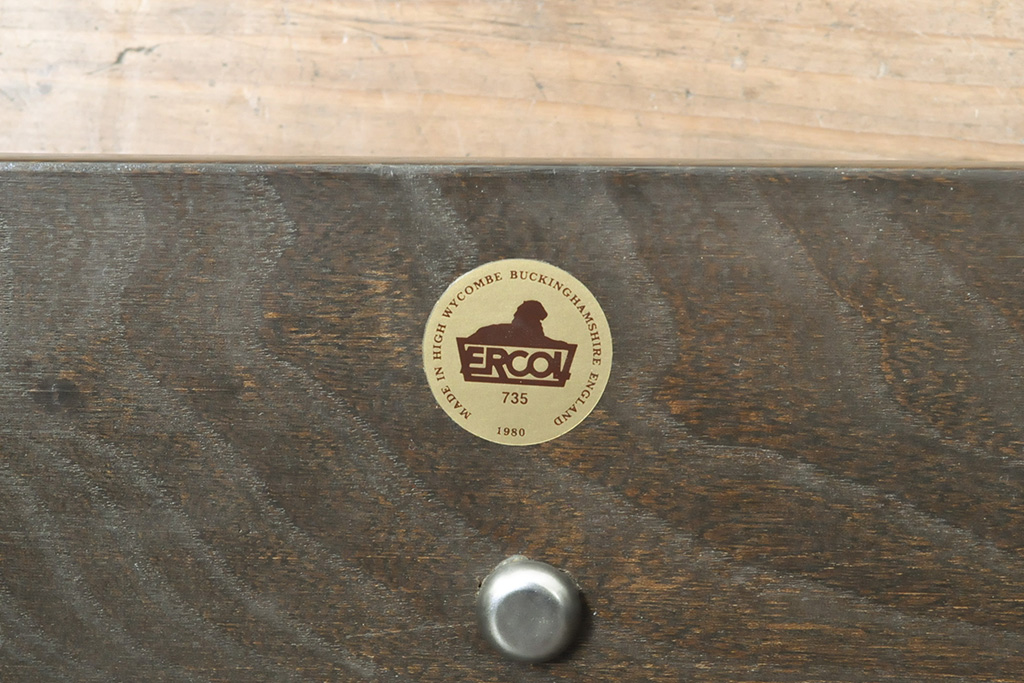 イギリスビンテージ　ERCOL(アーコール)　丸みのあるフォルムが愛らしい、希少なパンドラボックスコーヒーテーブル(センターテーブル、ローテーブル、ヴィンテージ)(R-054074)