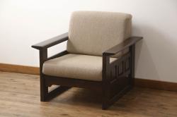 ヴィンテージ家具　イギリスビンテージ　当時物合皮のシャビーな回転椅子(スツール)(1)