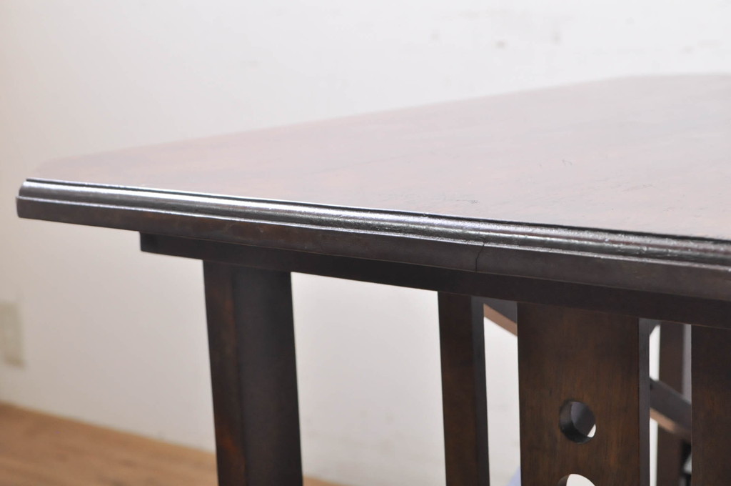 和製アンティーク　昭和中期　YAMAHA(ヤマハ、山葉、日本楽器)　レトロモダンな折りたたみ式のサイドテーブル(折り畳み机、カフェテーブル、コーヒーテーブル、ナイトテーブル)(R-068802)