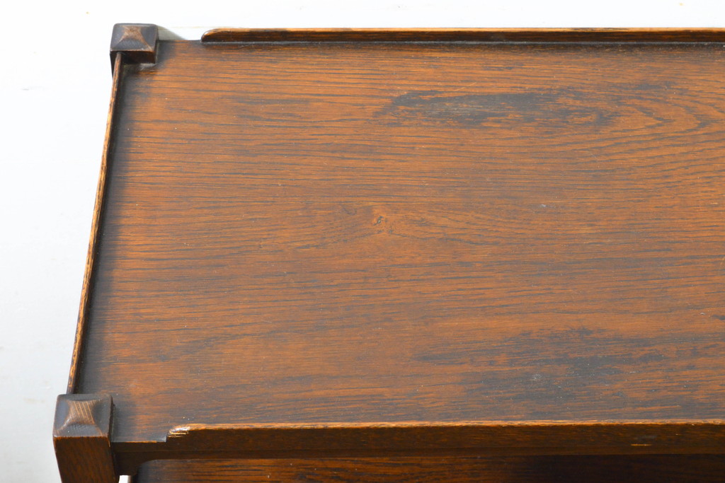 イギリスアンティーク　オーク材　クラシカルな佇まいが上品なキッチンワゴン(トロリー、キャスターワゴン)(R-063239)