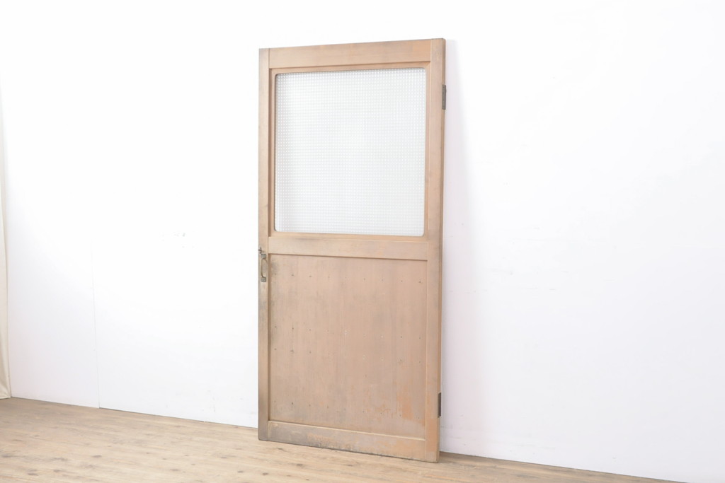 和製アンティーク　インテリア好きさんに人気のチェッカーガラス入り扉(ドア、建具)(R-054002)