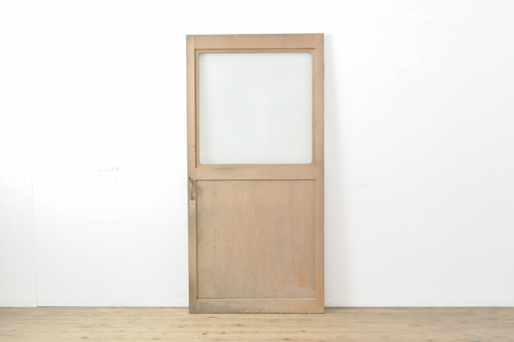 和製アンティーク　インテリア好きさんに人気のチェッカーガラス入り扉(ドア、建具)(R-054002)