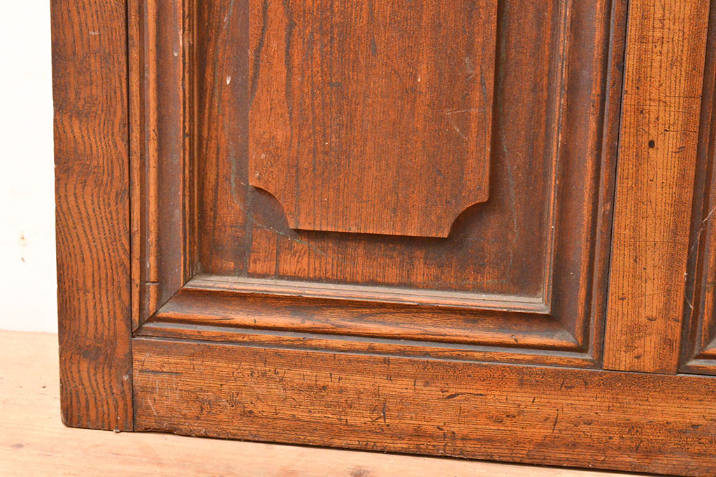 和製アンティーク　大正ロマン　総ケヤキ材　黒板付き　レトロな雰囲気あふれる木製ドア1枚(扉、建具)(R-053290)