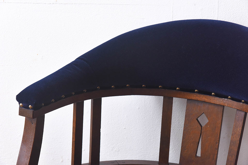 アンティーク家具　大正ロマン　ナラ材　クラシカルな雰囲気のドクターチェア(アームチェア、回転椅子)