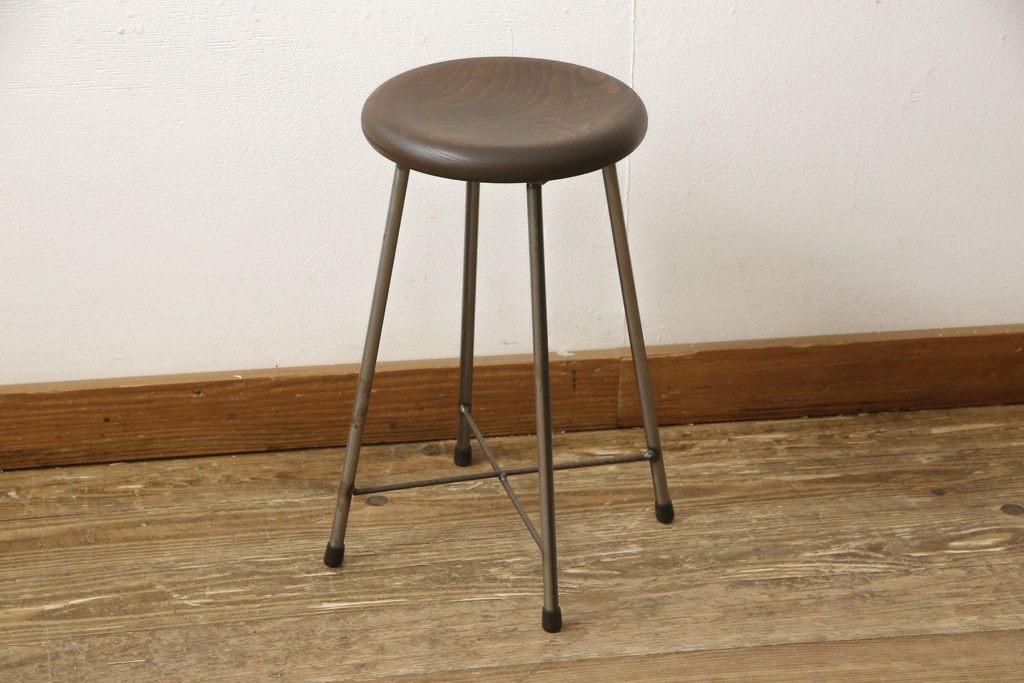 ラフジュ工房オリジナル　シンプルで馴染みやすいスツール(椅子、イス、板座チェア)(R-059343)