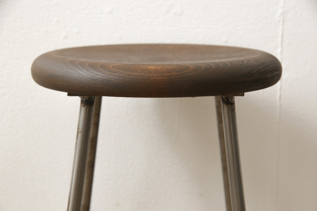ラフジュ工房オリジナル　シンプルで馴染みやすいスツール(椅子、イス、板座チェア)(R-059348)