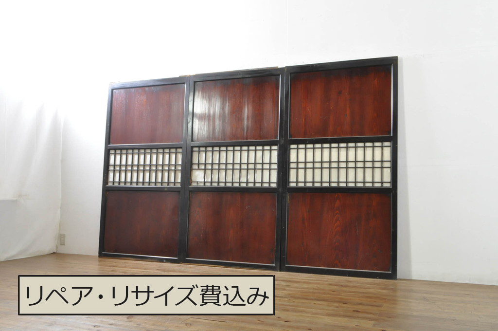 タN0278◇【151,5cm×W88cm】◇アンティーク◇裏障子付き◇格子