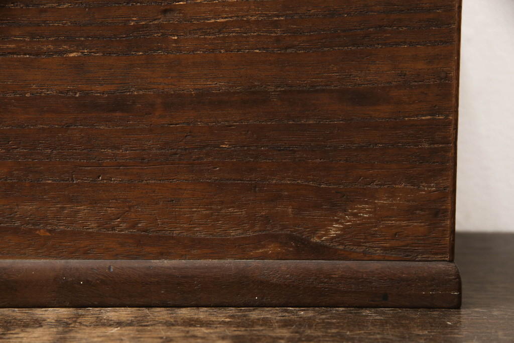 アンティーク雑貨　上手物!!　立派な真鍮金具が魅力的な総桐硯箱(掛け硯、小引き出し、印箱、小物収納)(R-064725)