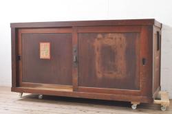 中古　輸入家具　イギリス　高級品　豪華な意匠が目を引くテレビボード(テレビ台、サイドボード、ローボード)(R-042291)