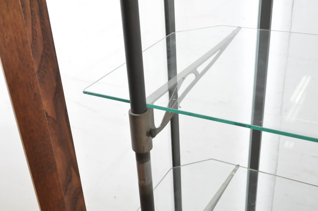 和製アンティーク　印象的な形が素敵なヘキサゴンガラスケース(ショーケース、キュリオケース、陳列棚、飾り棚、キャビネット、ペイント)(R-064157)
