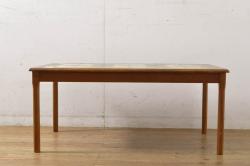 ラフジュ工房オリジナル　ヒノキ材　ネイビーの脚が格好いいリフティングテーブル(サイドテーブル、センターテーブル、作業台)(1)