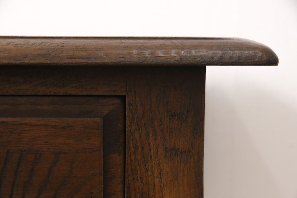 中古　美品　イギリス輸入家具　オーク材　アンティーク風コンソールテーブル(サイドテーブル、作業台)(R-049779)