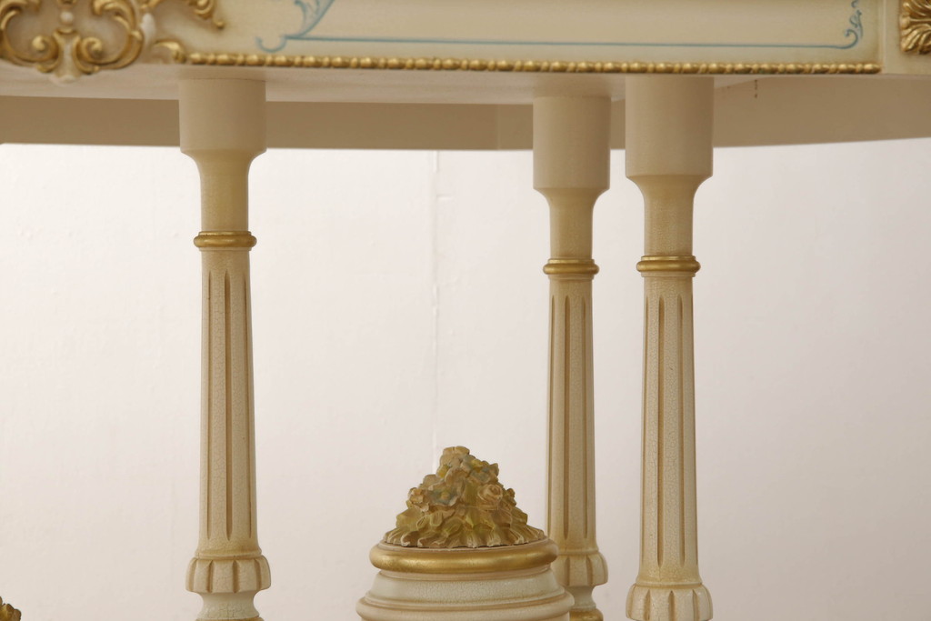 中古　超美品　イタリア高級家具　Mario Colciago&Figli(マリオ・コルチャゴ)　ロココ調　随所に施された装飾が豪華なダイニングテーブル(4人掛け、6人掛け、食卓)(定価約170万円)(R-060745)