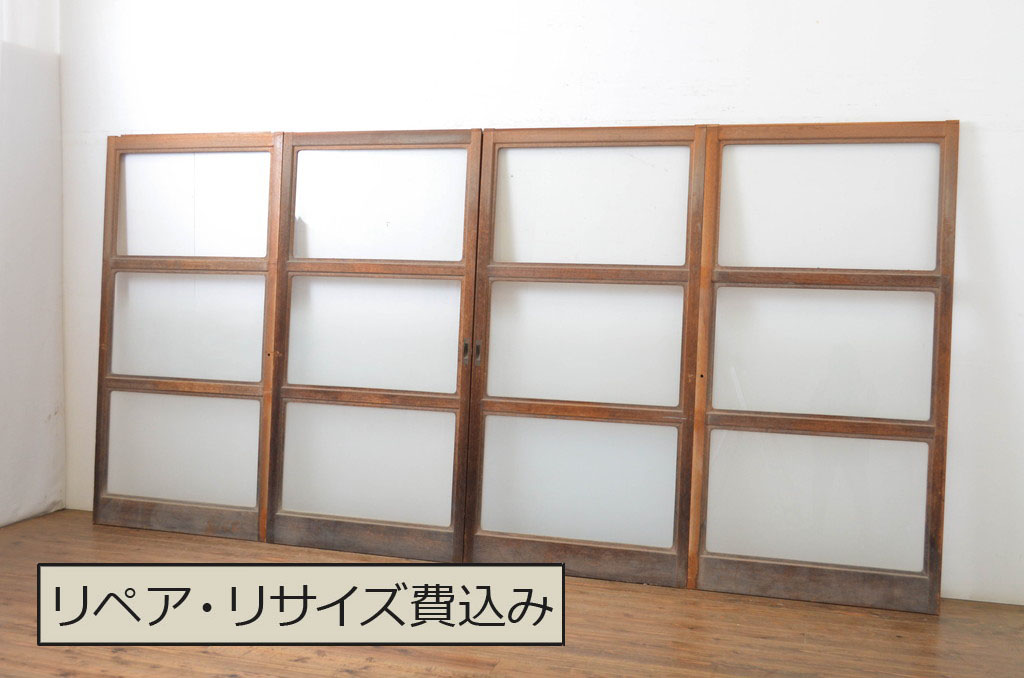 アンティーク建具 シンプルなデザインで取り入れやすいガラス戸4