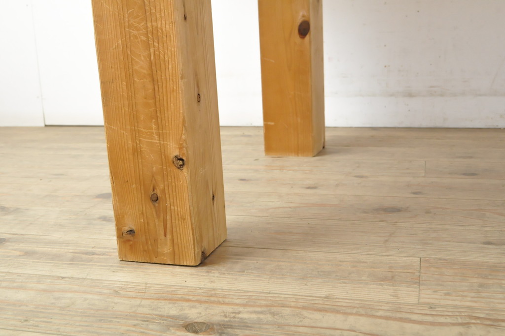 中古　希少!　杢目の素晴らしい欅(ケヤキ)一枚板ダイニングテーブル(食卓、4人掛け)(R-059434)