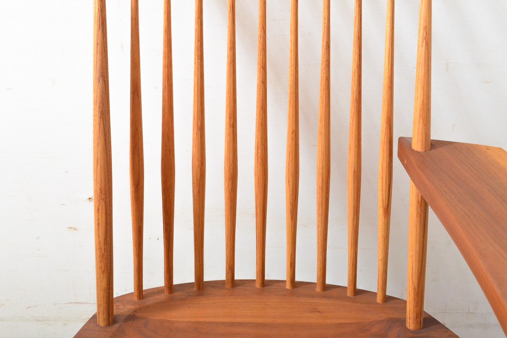 和製ヴィンテージ　ジョージナカシマ　桜製作所　モダンに洗練された左アーム付きラウンジチェア(イス、椅子、板座チェア、ビンテージ)(R-058614)