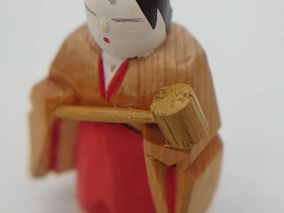 奈良人形　一刀彫　染川宗進(白鹿園)　五段　十五人揃　小さくて可愛らしい雛人形(ひな人形、雛壇、段飾、木製、木彫り、置物、共箱付き)(R-072471)