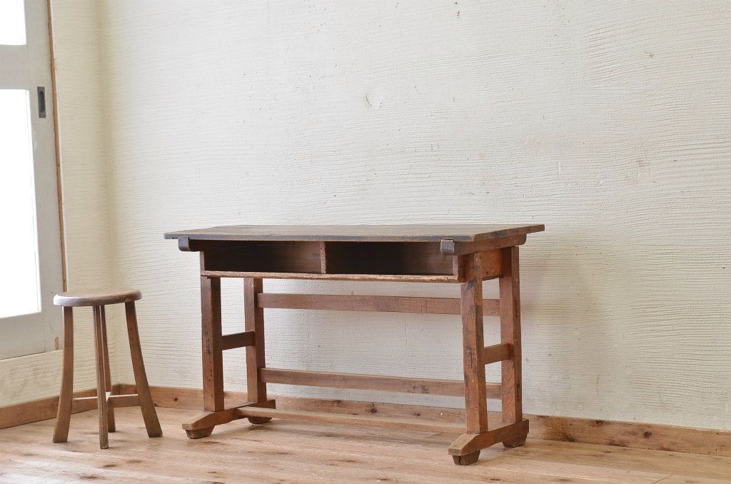 アンティーク家具 ジャンク品!古い木味のアンティーク作業台