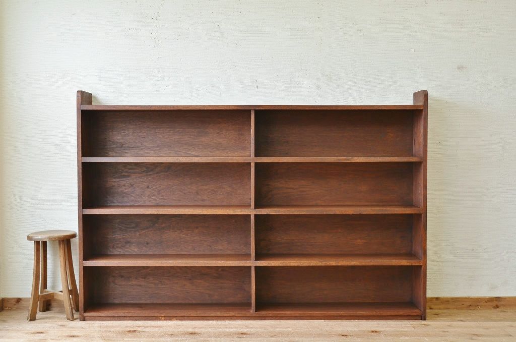アンティーク家具 特大!横長アンティーク飾り棚(本棚) ラフジュ工房