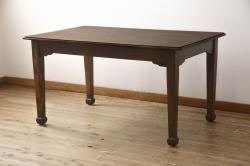 リメイク品　鉄脚　赤みを帯びた木色が上品な印象与えるサイドテーブル(センターテーブル、ベンチ、飾り台)