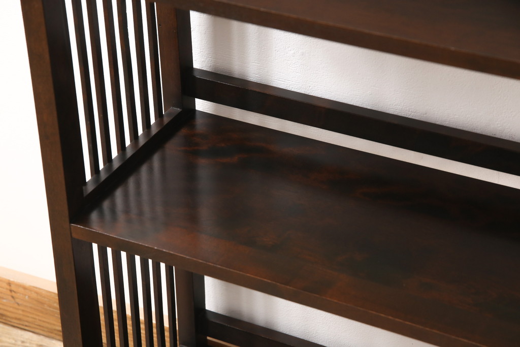 和製ヴィンテージ　北海道民芸家具　117型　飾り棚としてもおすすめ!和モダンな空間にぴったりの書棚(本棚、飾り棚、シェルフ、ビンテージ)(R-053411)