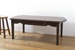 ビンテージ家具　北欧ヴィンテージ　チーク材の温もりとタイルトップが魅力のセンターテーブル(リビングテーブル)