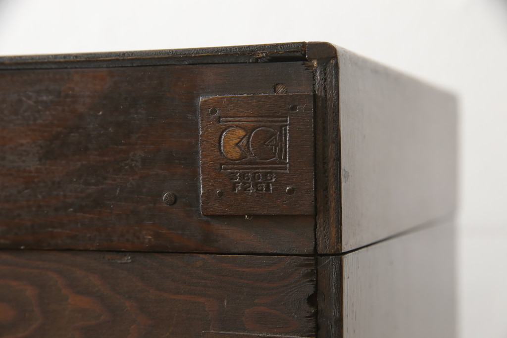 イギリスアンティーク　オーク材　シンプルでスッキリとしたデザインが素敵なスタッキングブックケース(本箱、本棚、書棚、収納棚、キャビネット)(R-058703)